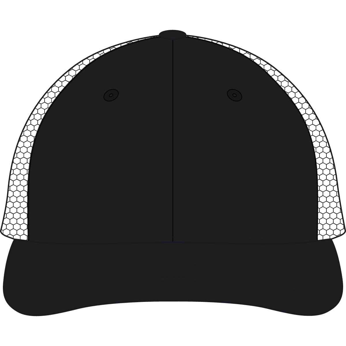 Plain black/ silver bounty dirty-washed mesh-back cap, front view