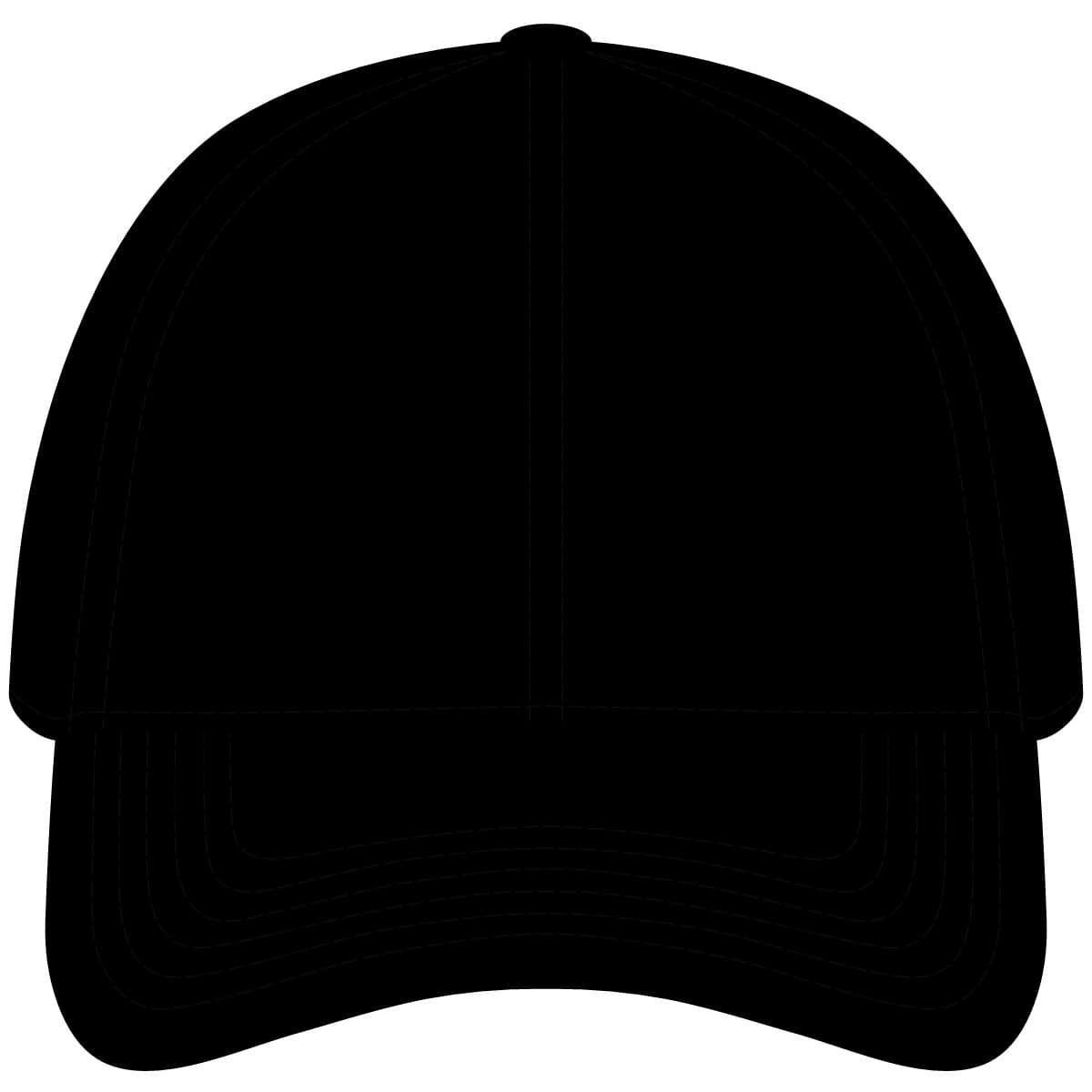 Plain black unstructured cap, front view