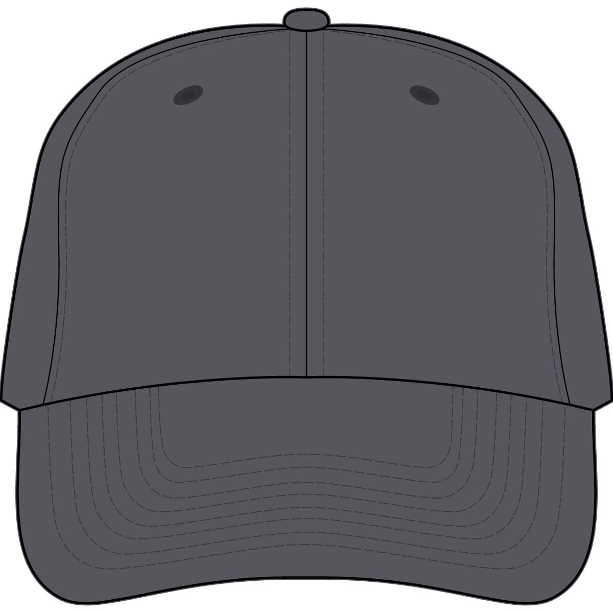 Plain charcoal elite cap, front view
