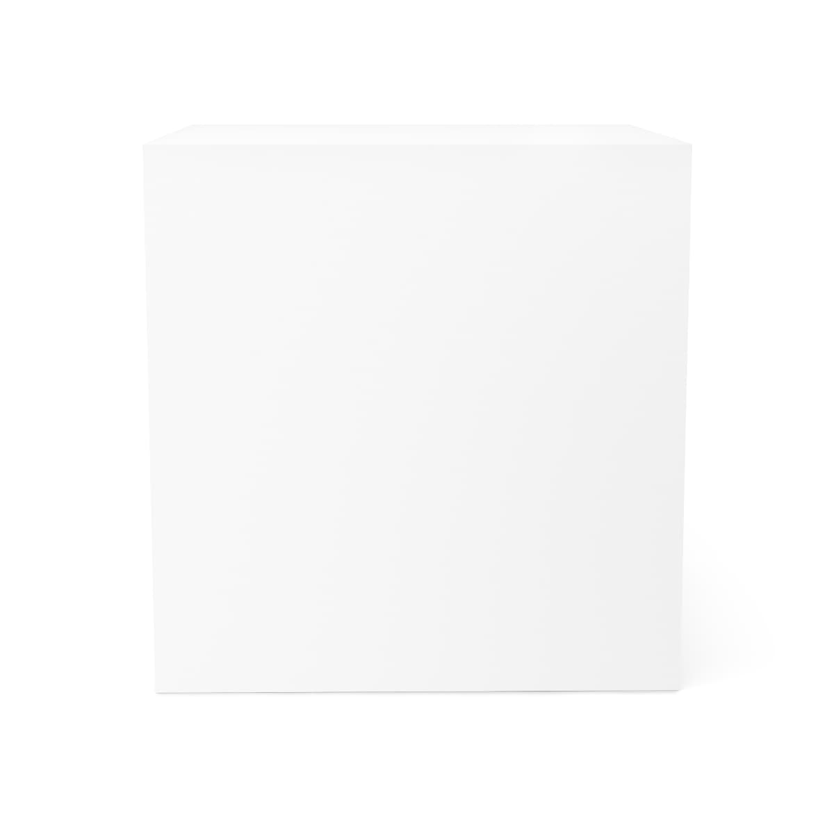 Plain white note cube, front view