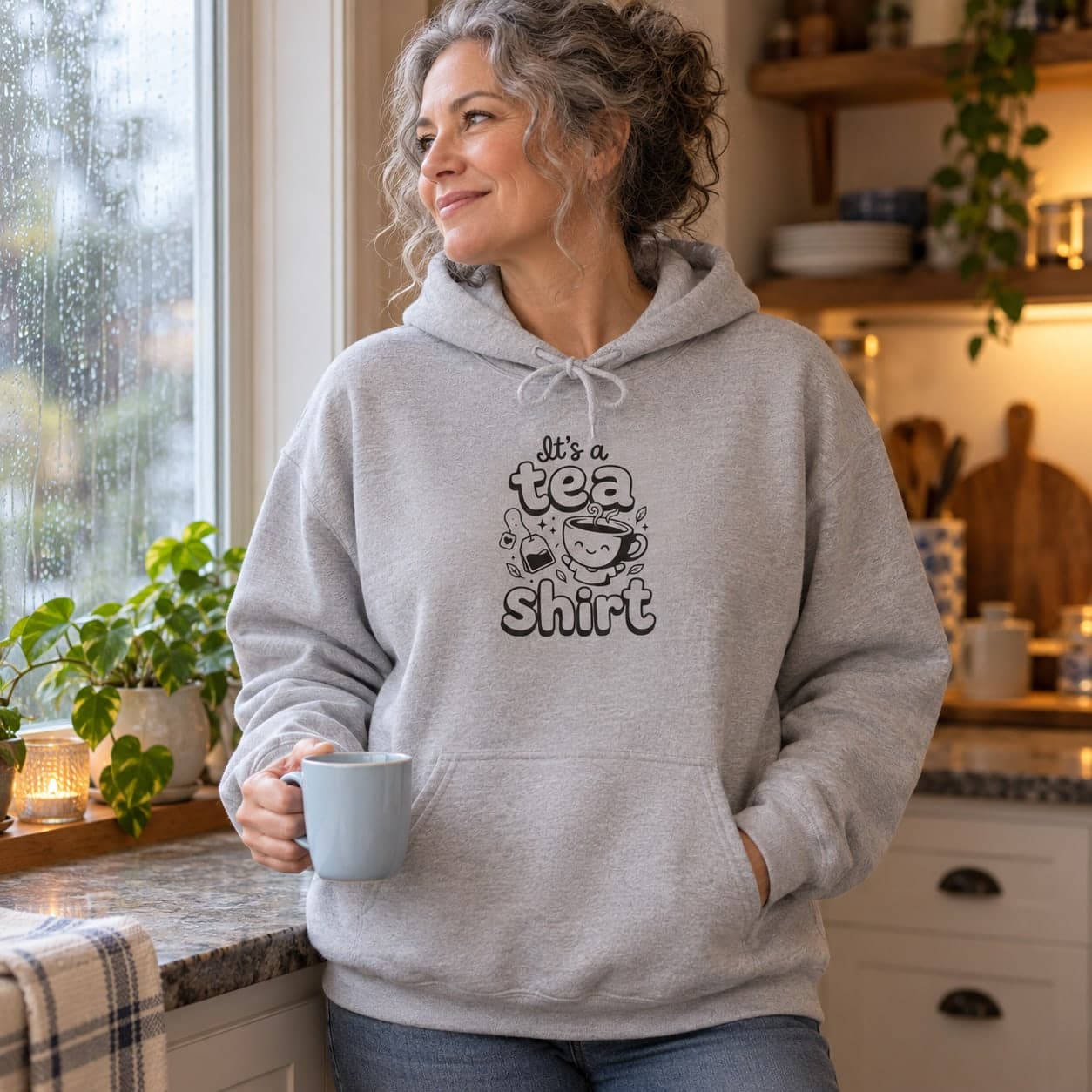 Tea Lover Hoodie – Funny Pun Teacup and Heart Teabag