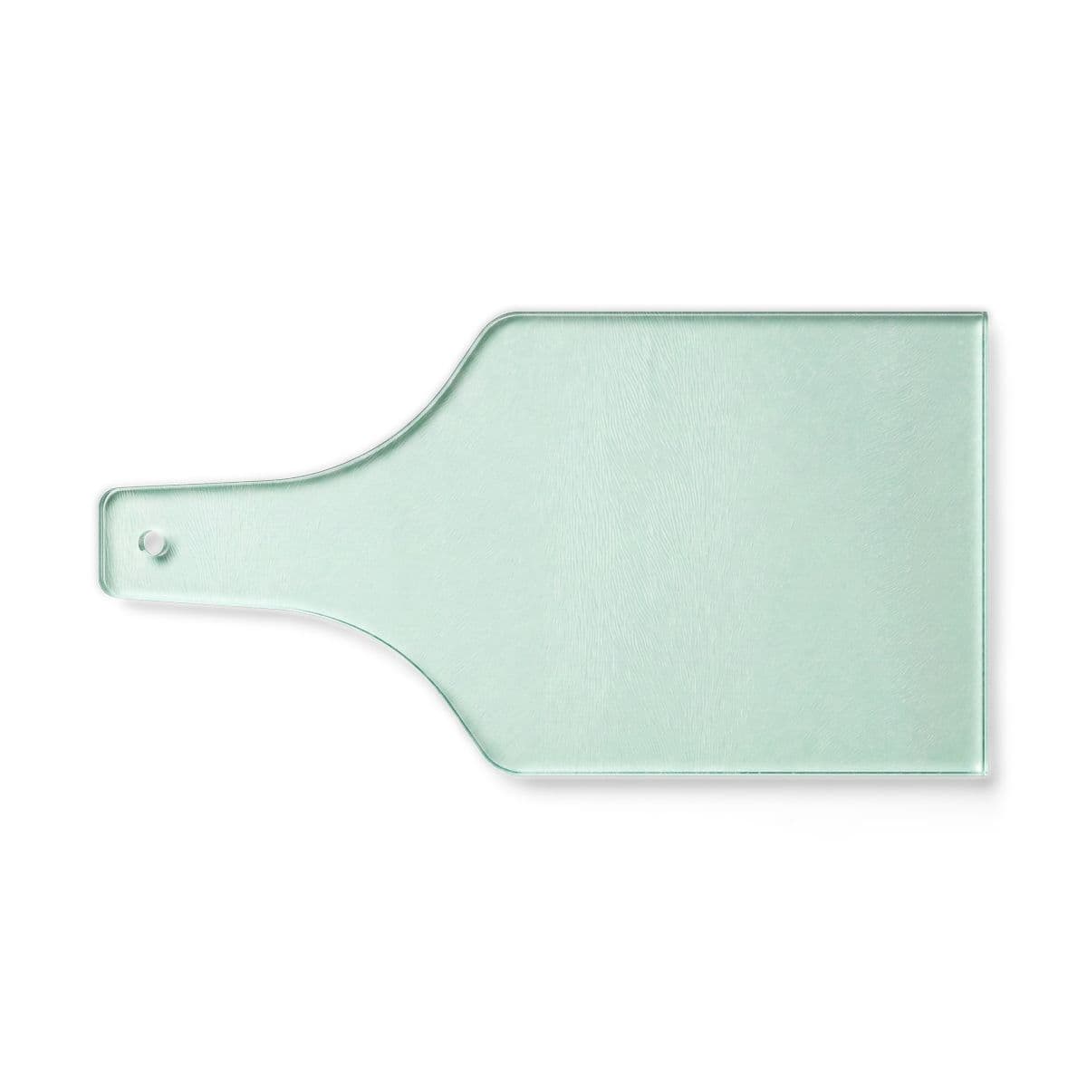Plain wine bottle shaped cutting board, front view