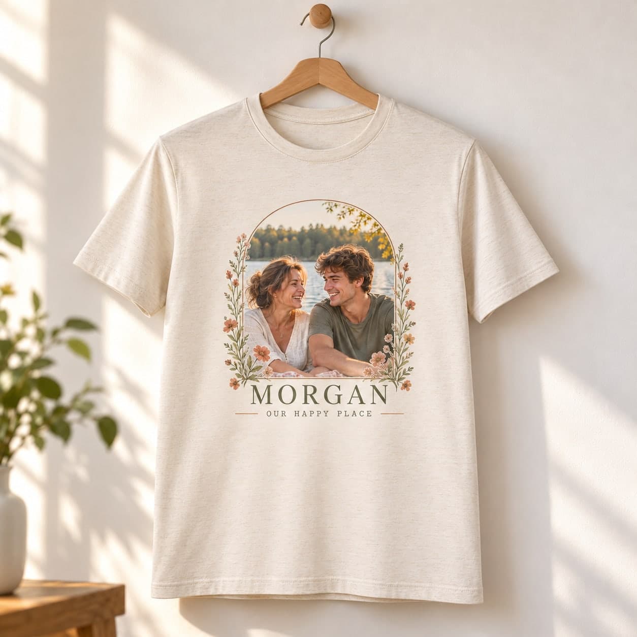 Custom Unisex Recycled Blend CVC T-Shirt with Your Photo or Text