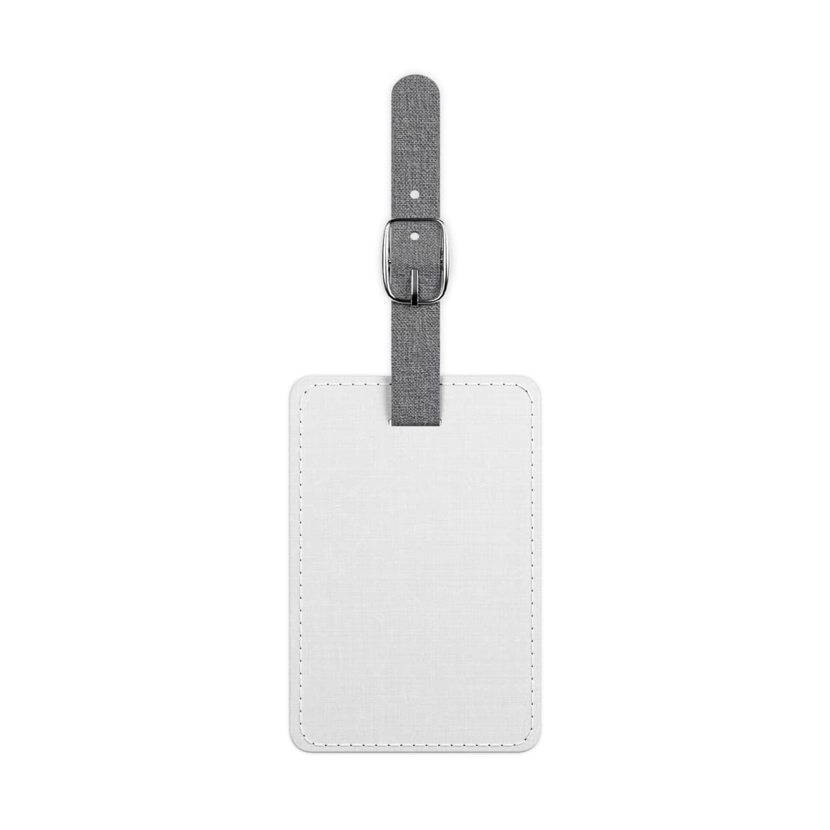 Plain saffiano polyester luggage tag, rectangle, front view