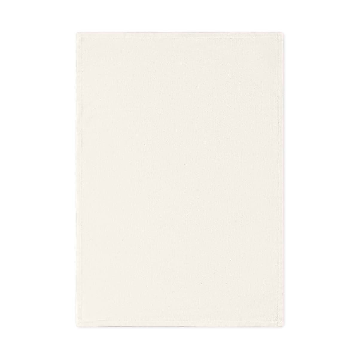 Plain natural cotton tea towel, front view