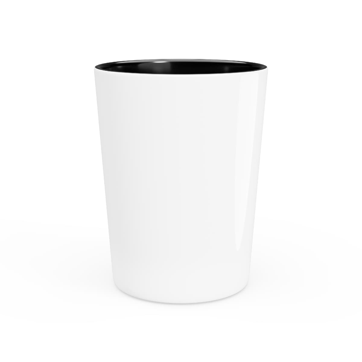 Plain black shot glass, front view