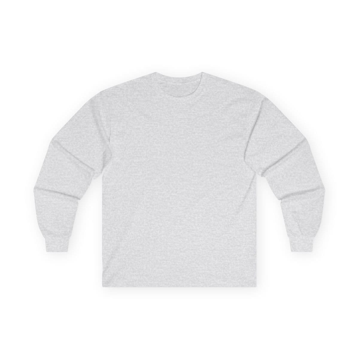 Plain ash unisex ultra cotton long sleeve tee, front view