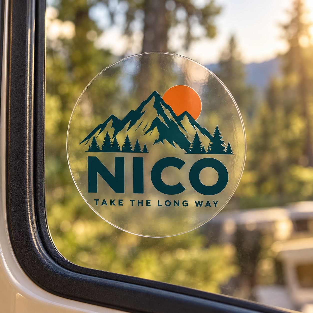 Custom Round Transparent Outdoor Sticker with Your Photo or Text