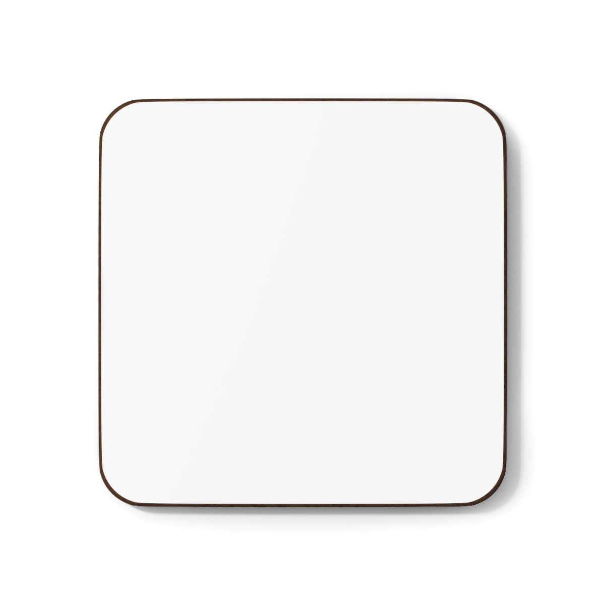Plain hardboard back coaster, front view