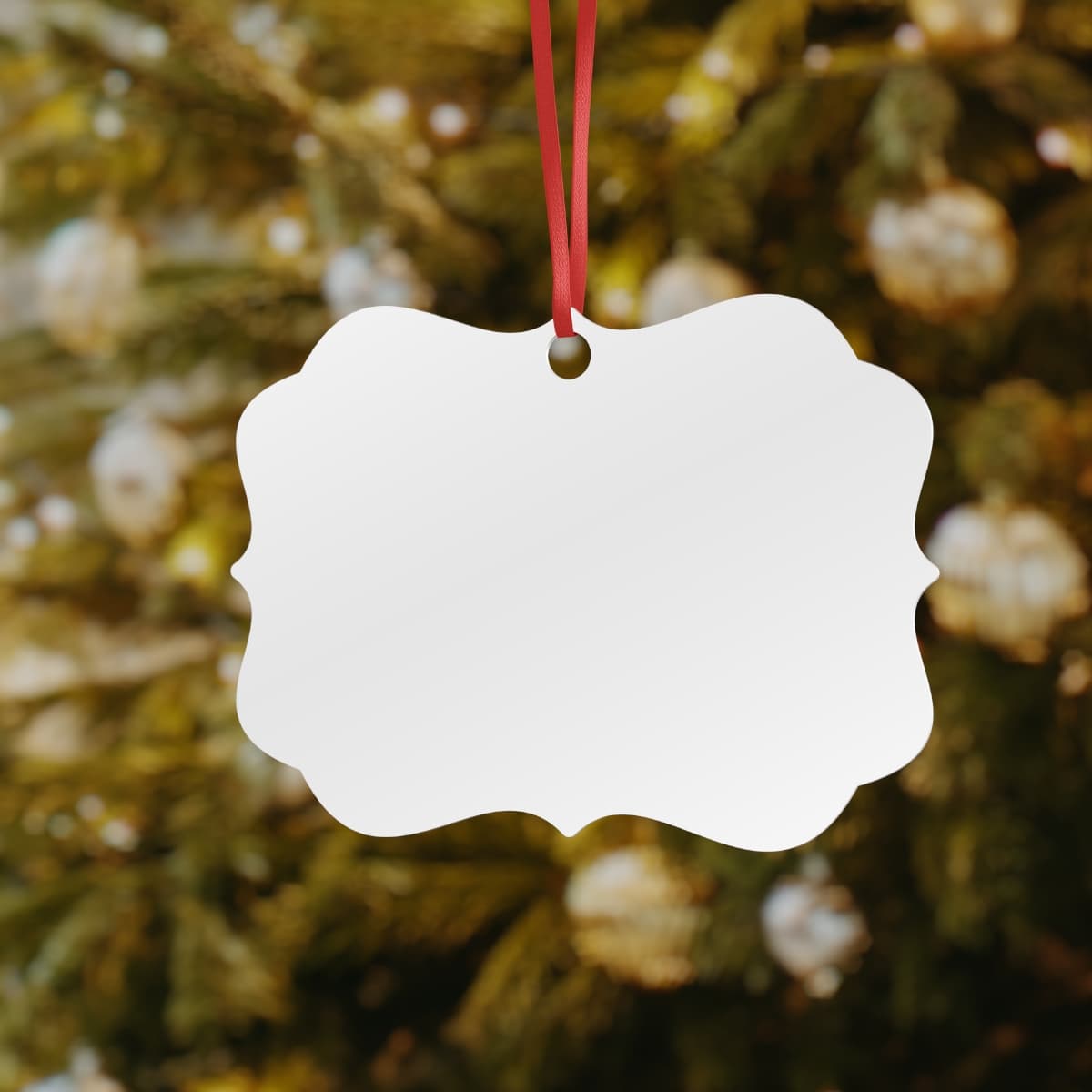 Custom Brushed-Back Aluminum Ornament with Your Photo or Text