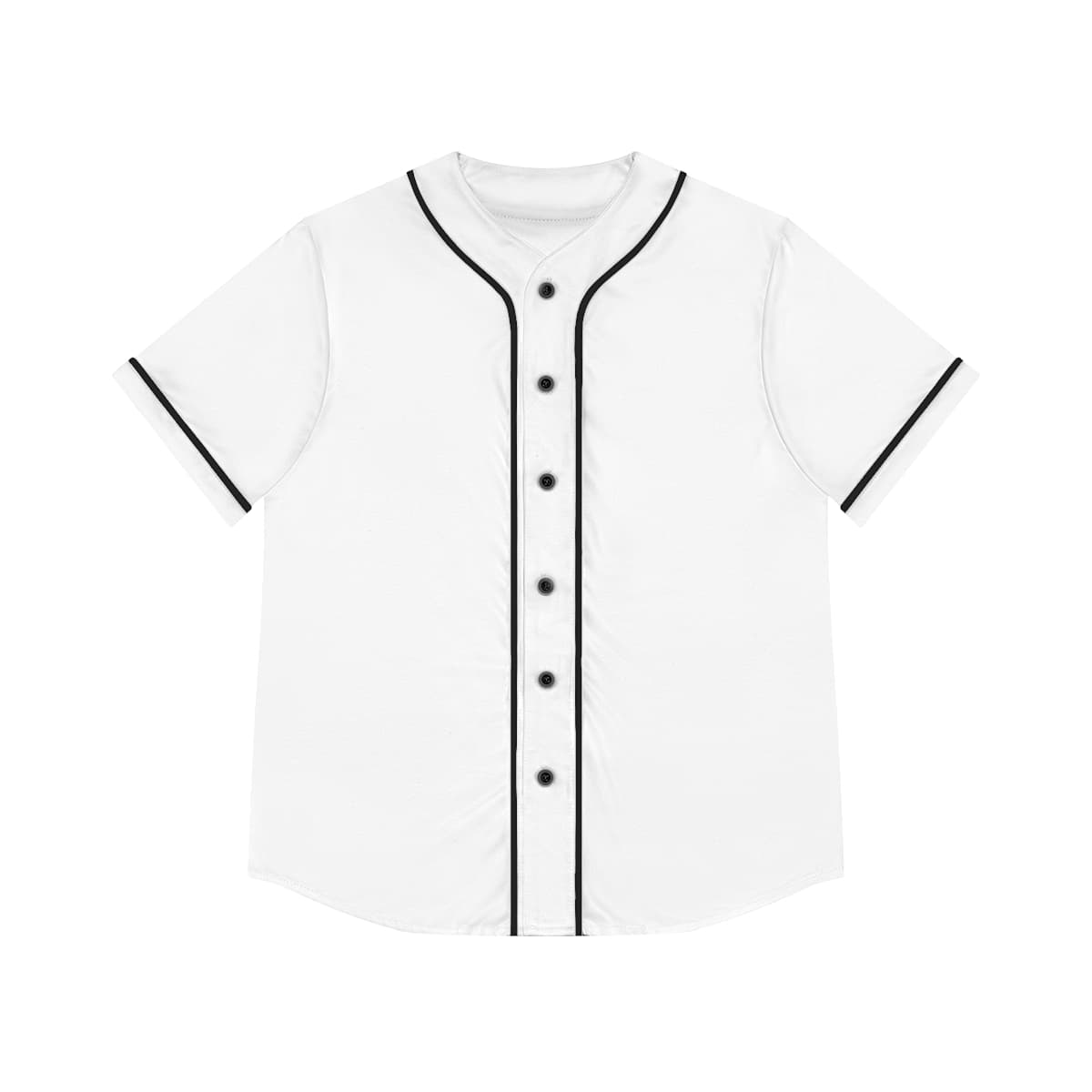 Plain black women's baseball jersey (aop), front view