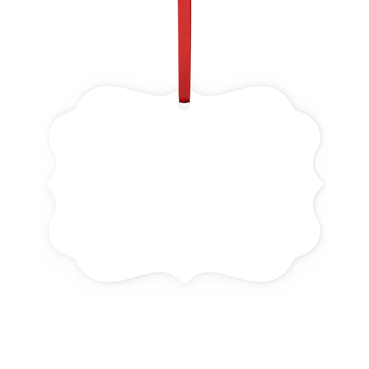Plain metal plaque ornament, front view
