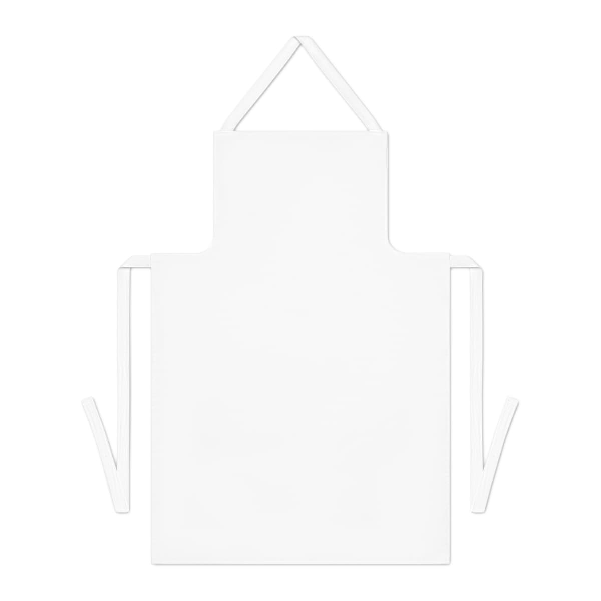 Plain white adult apron (aop), front view
