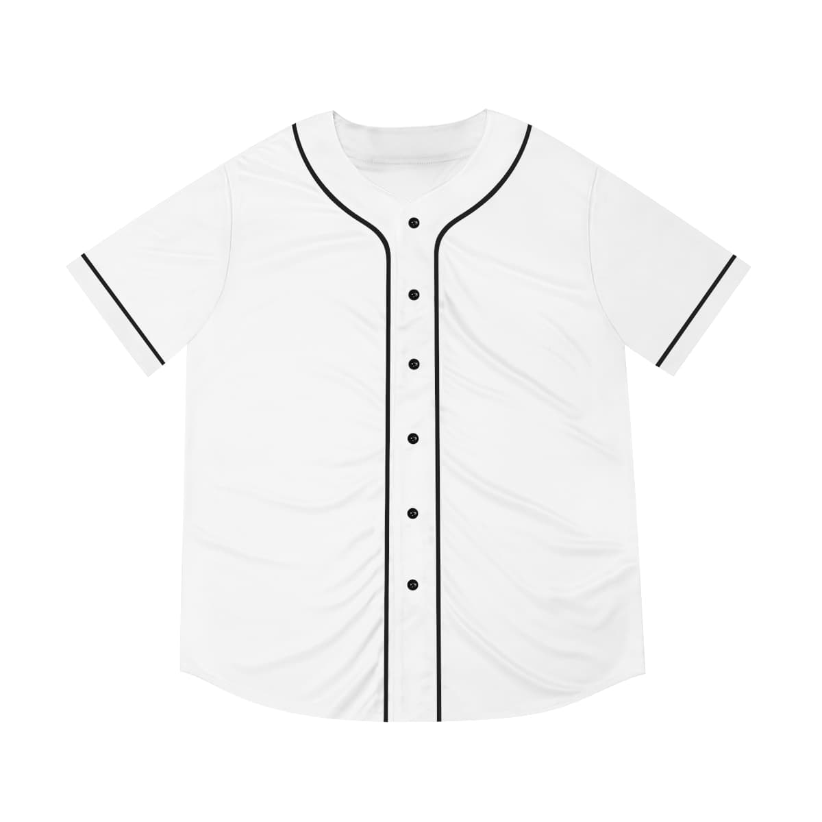 Plain black men's baseball jersey (aop), front view