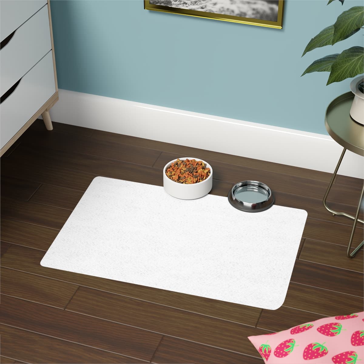 Plain pet food mat (12x18), other view
