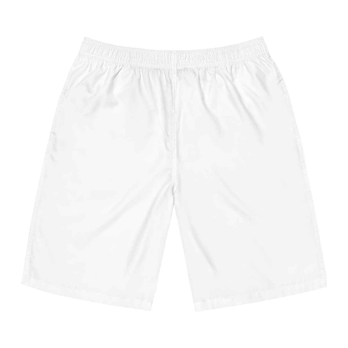 Plain seam thread color automatically matched to design men's board shorts (aop), front view