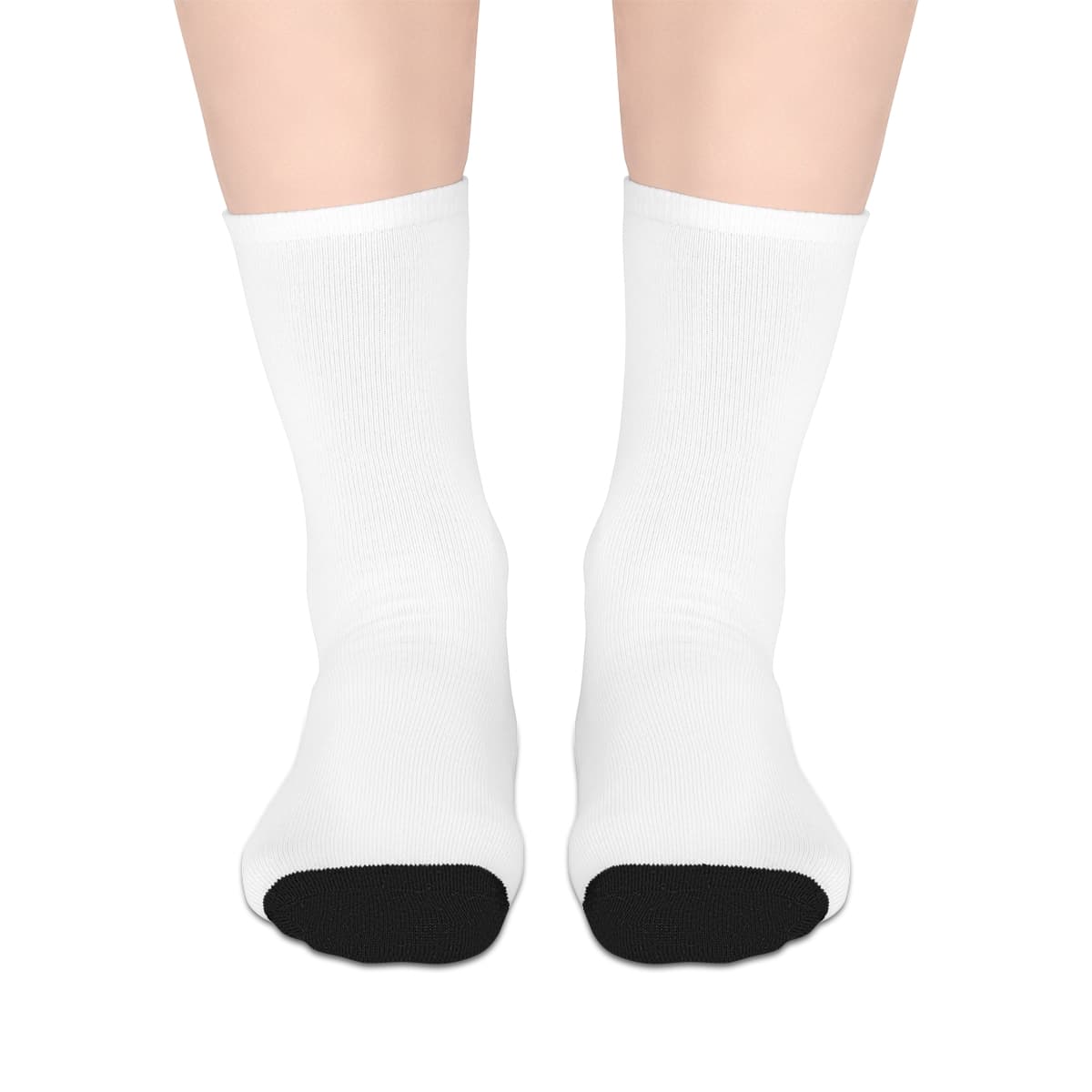 Plain mid-length socks, front view