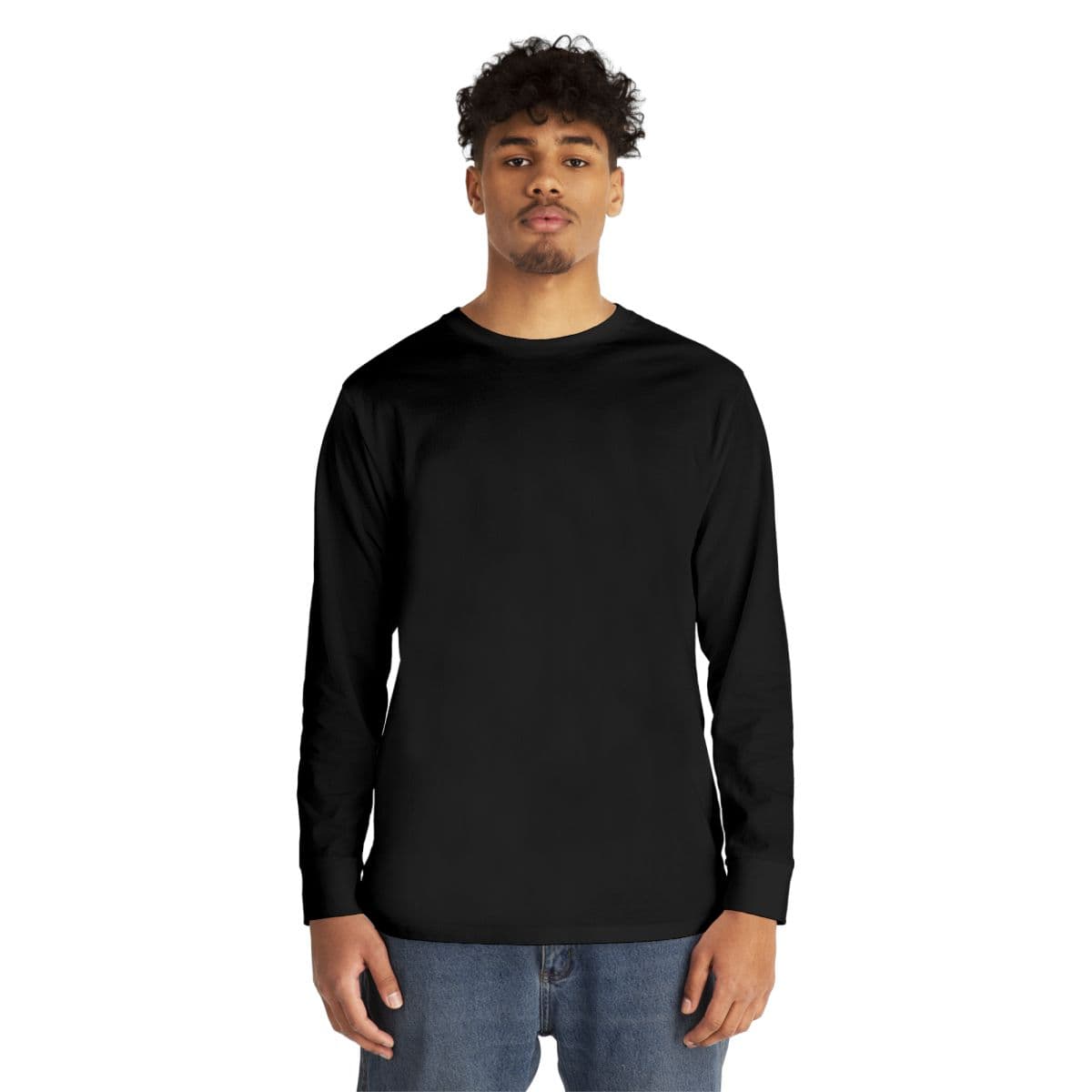 Individuelles Rundhals-Langarmshirt in Erdtönen mit deinem Logo
