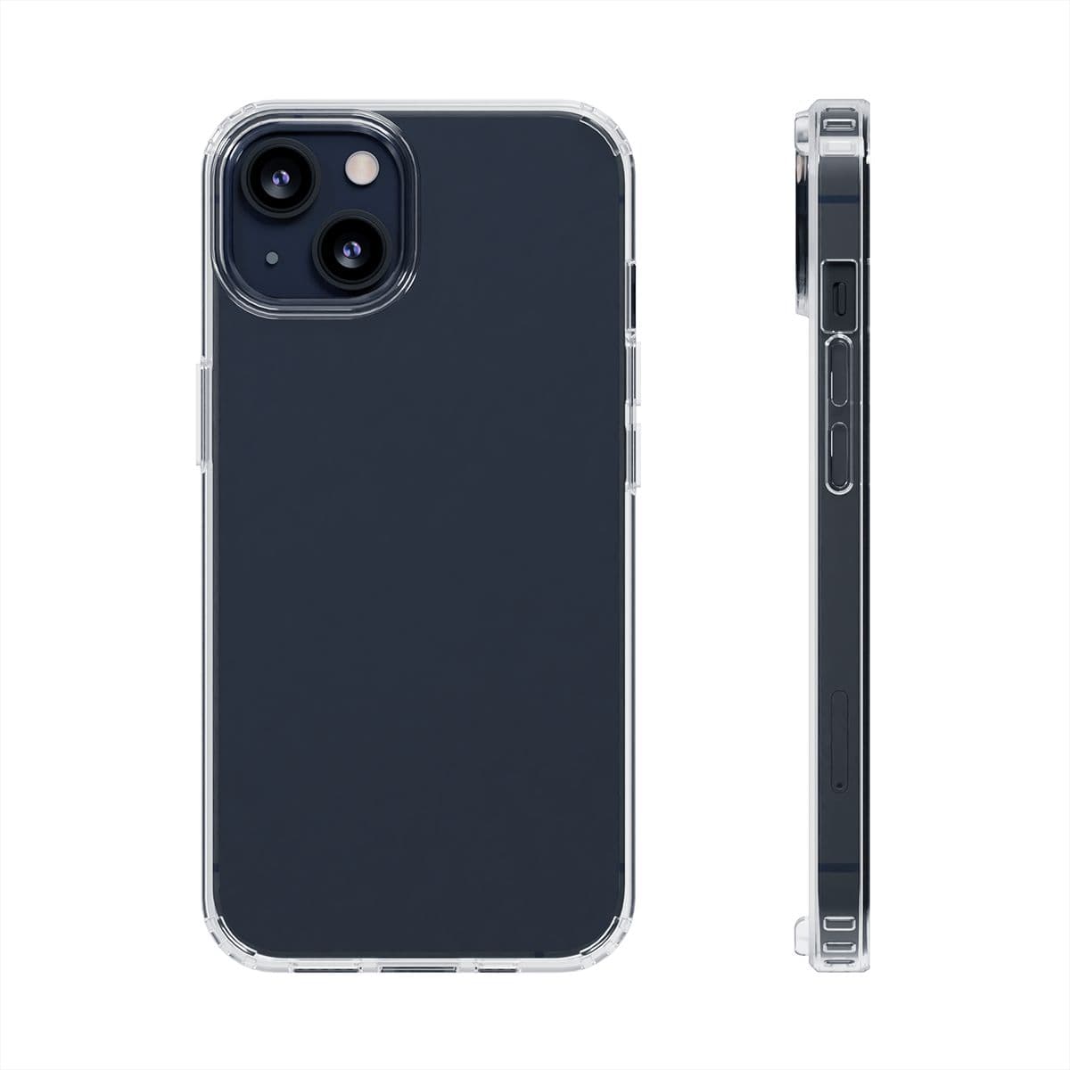 Plain clear impact-resistant cases, front view