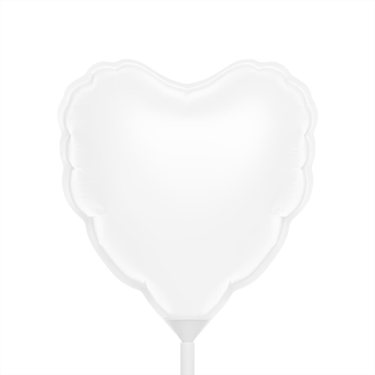 Plain white balloons (round and heart-shaped), 6", front view