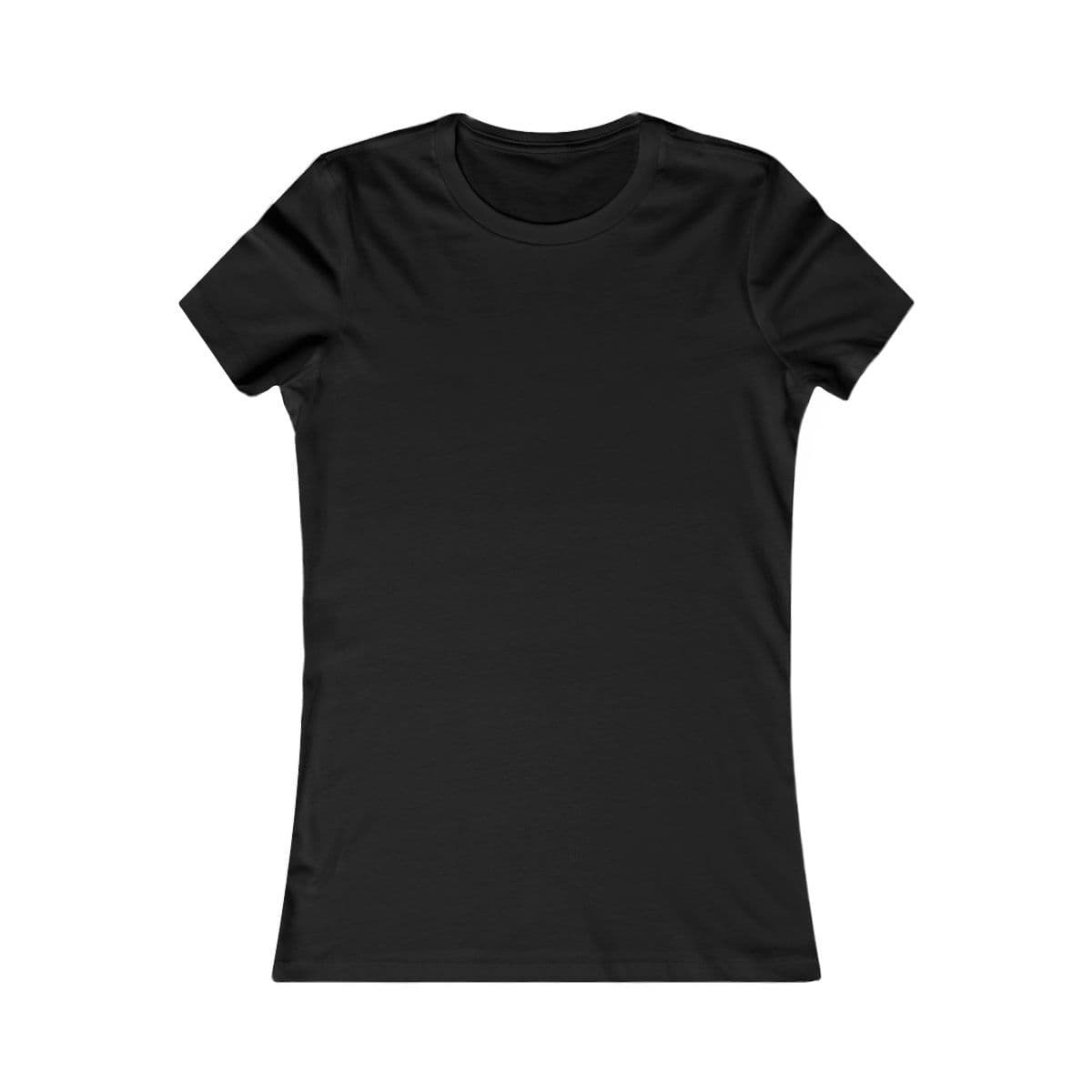 Plain black women's favorite tee, front view