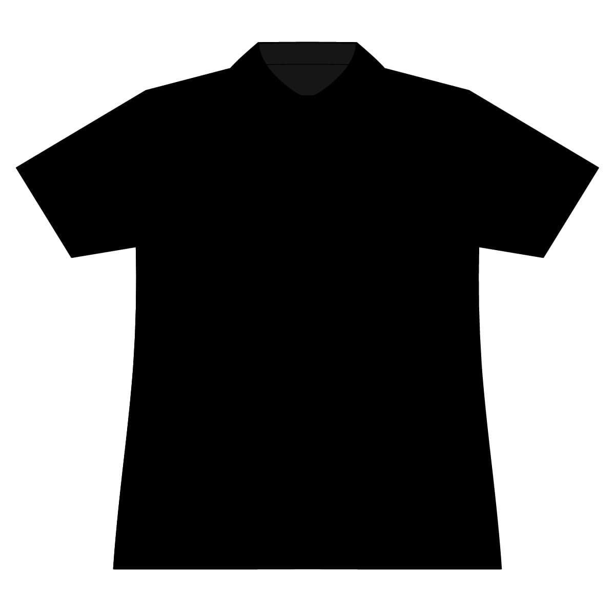 Plain black women's pique polo, front view