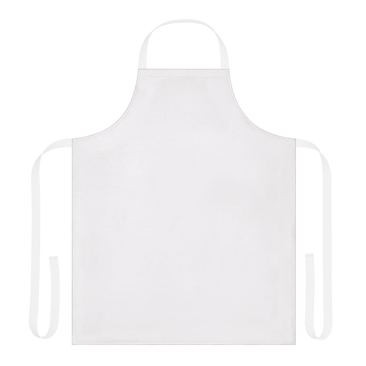 Plain white apron, 5-color straps (aop), front view