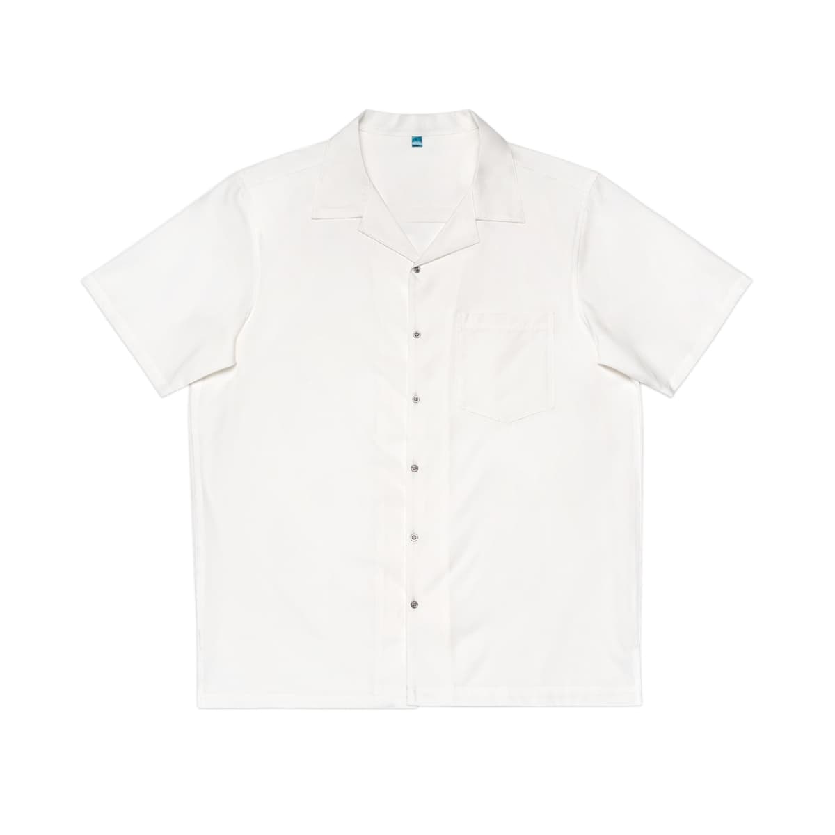 Plain white men's hawaiian shirt (aop), front view