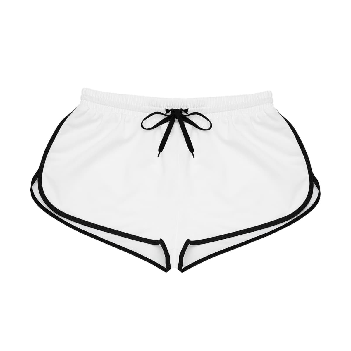 Plain black women's relaxed shorts (aop), front view