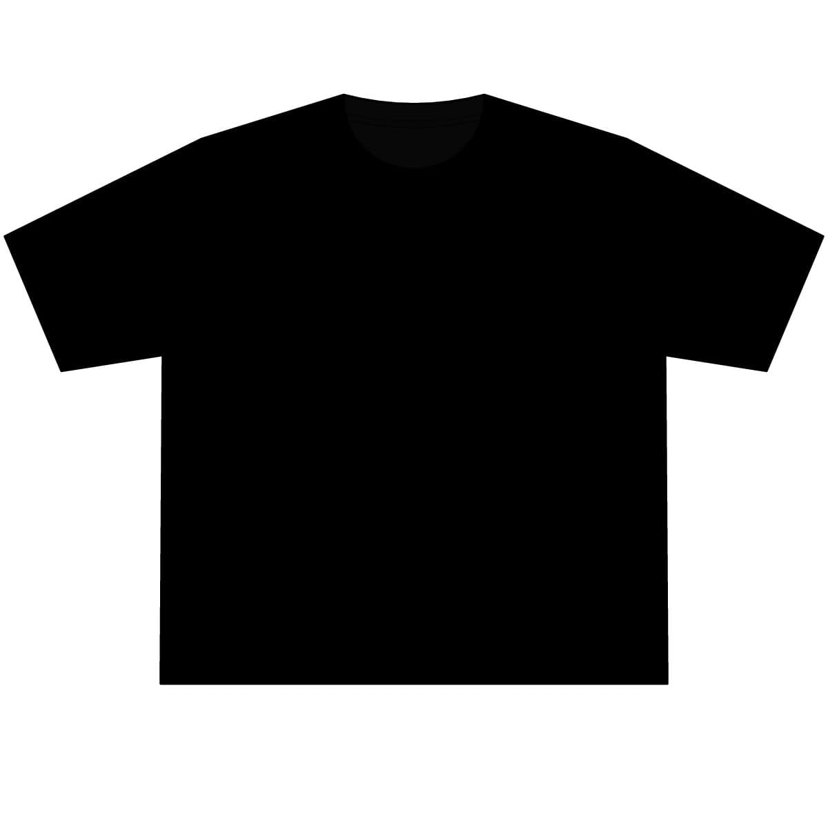 Plain black urban heavyweight t-shirt, front view