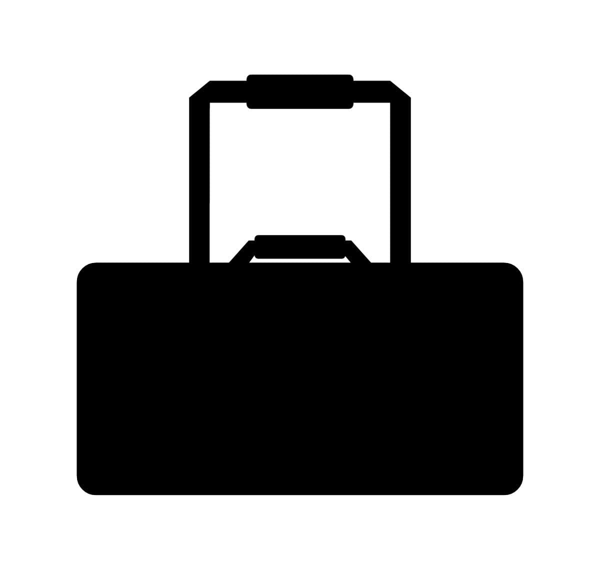 Plain black 27" explorer large duffel bag, front view