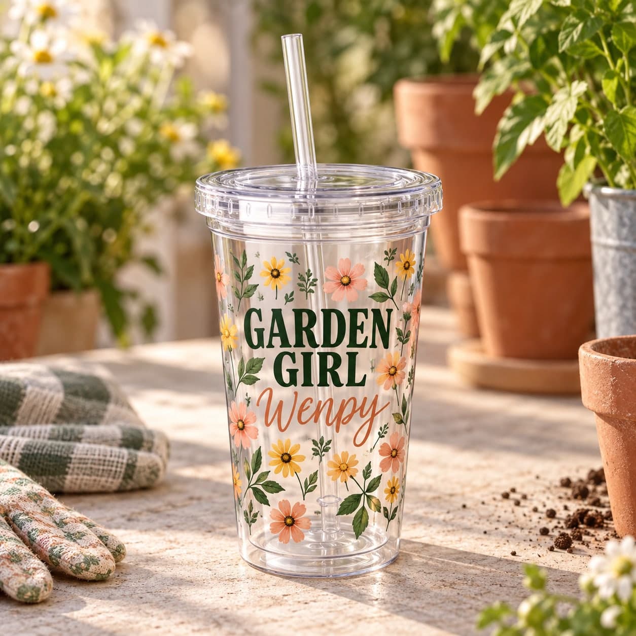 Custom 16 oz Double-Wall Insulated Acrylic Cup with Your Photo or Text