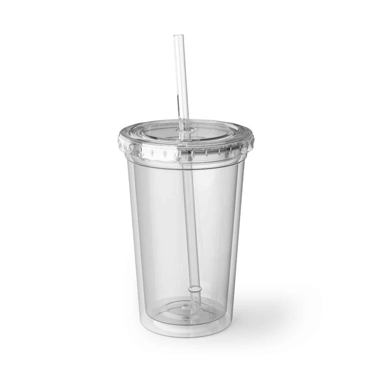Plain transparent suave acrylic cup, front view