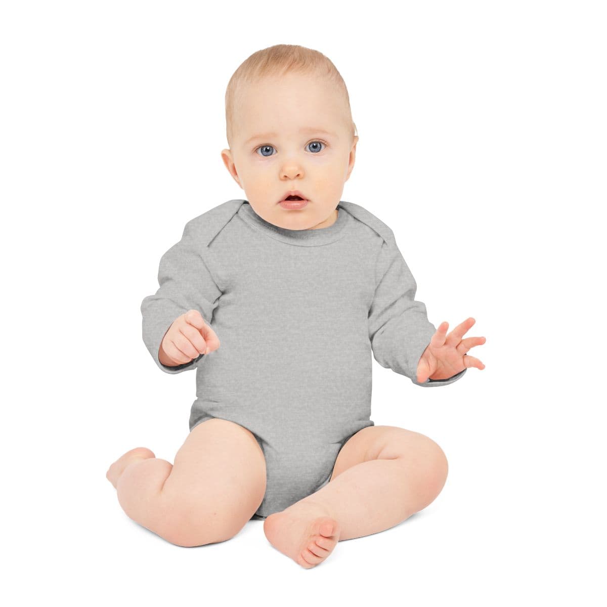 Custom Long-Sleeve Organic Baby Onesie with Your Photo or Text