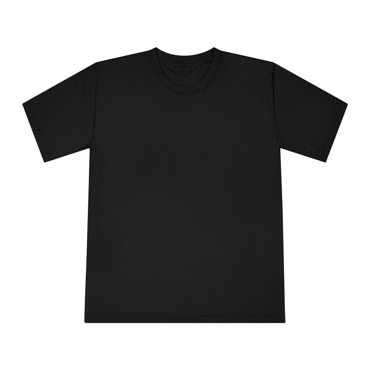 Plain black unisex classic crewneck t-shirt, front view