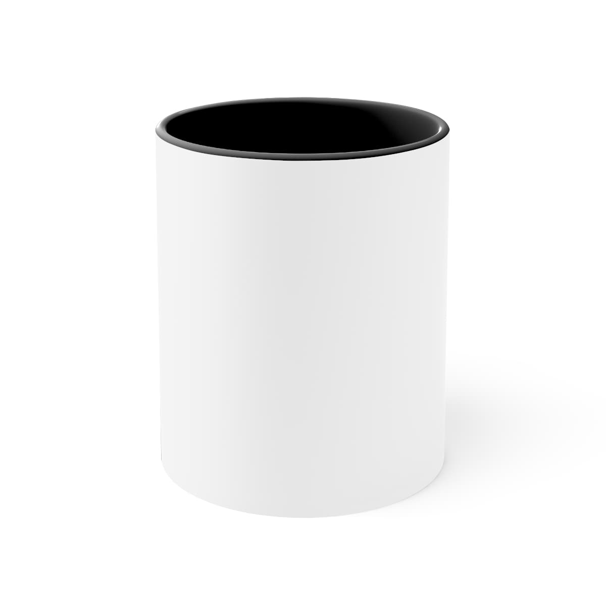 Plain black colorful accent mugs, 11oz, front view