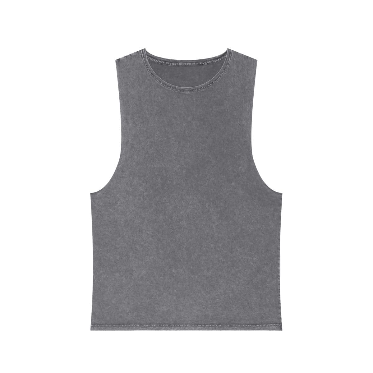 Plain ash stone unisex stonewash tank top, front view