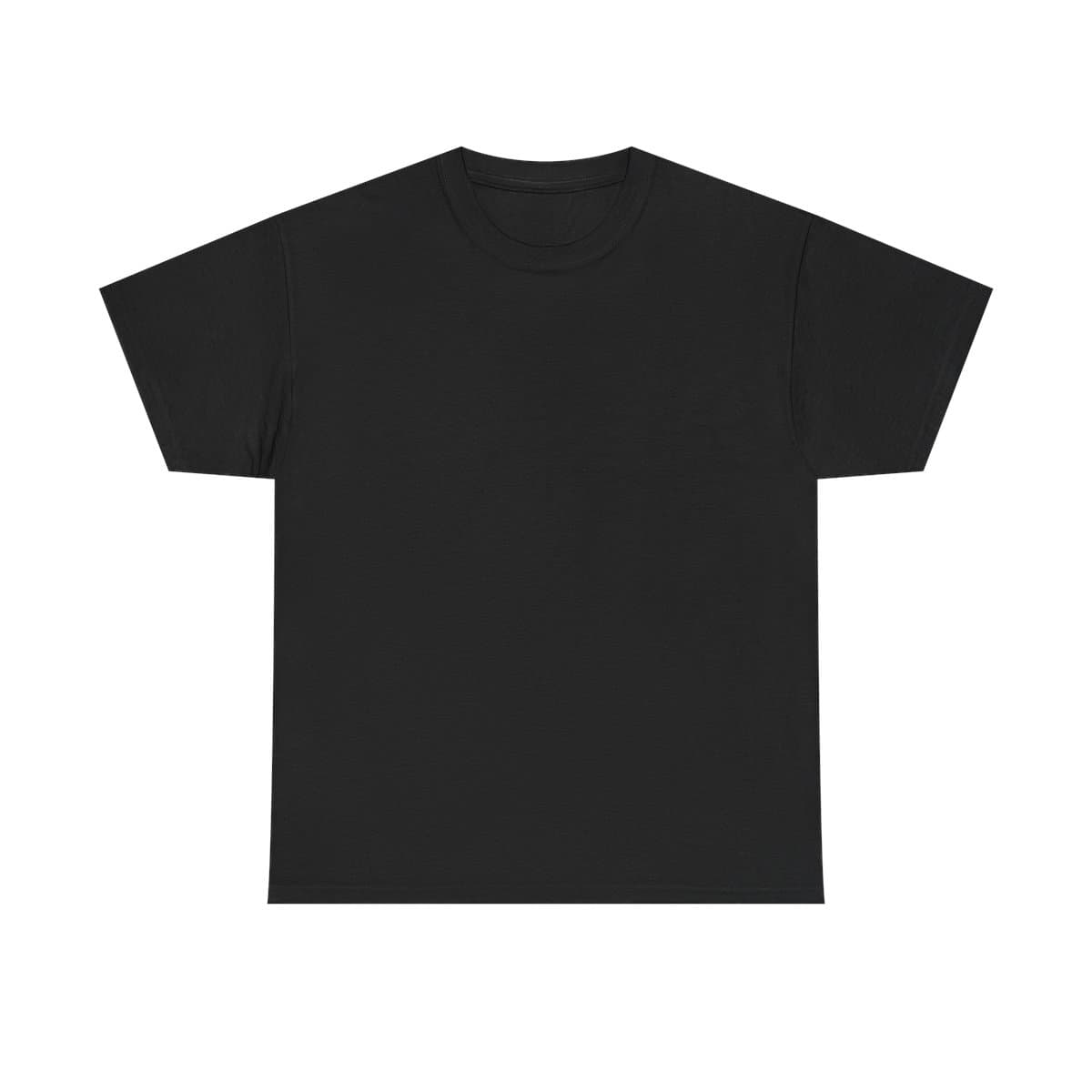 Plain black unisex heavy cotton tee, front view