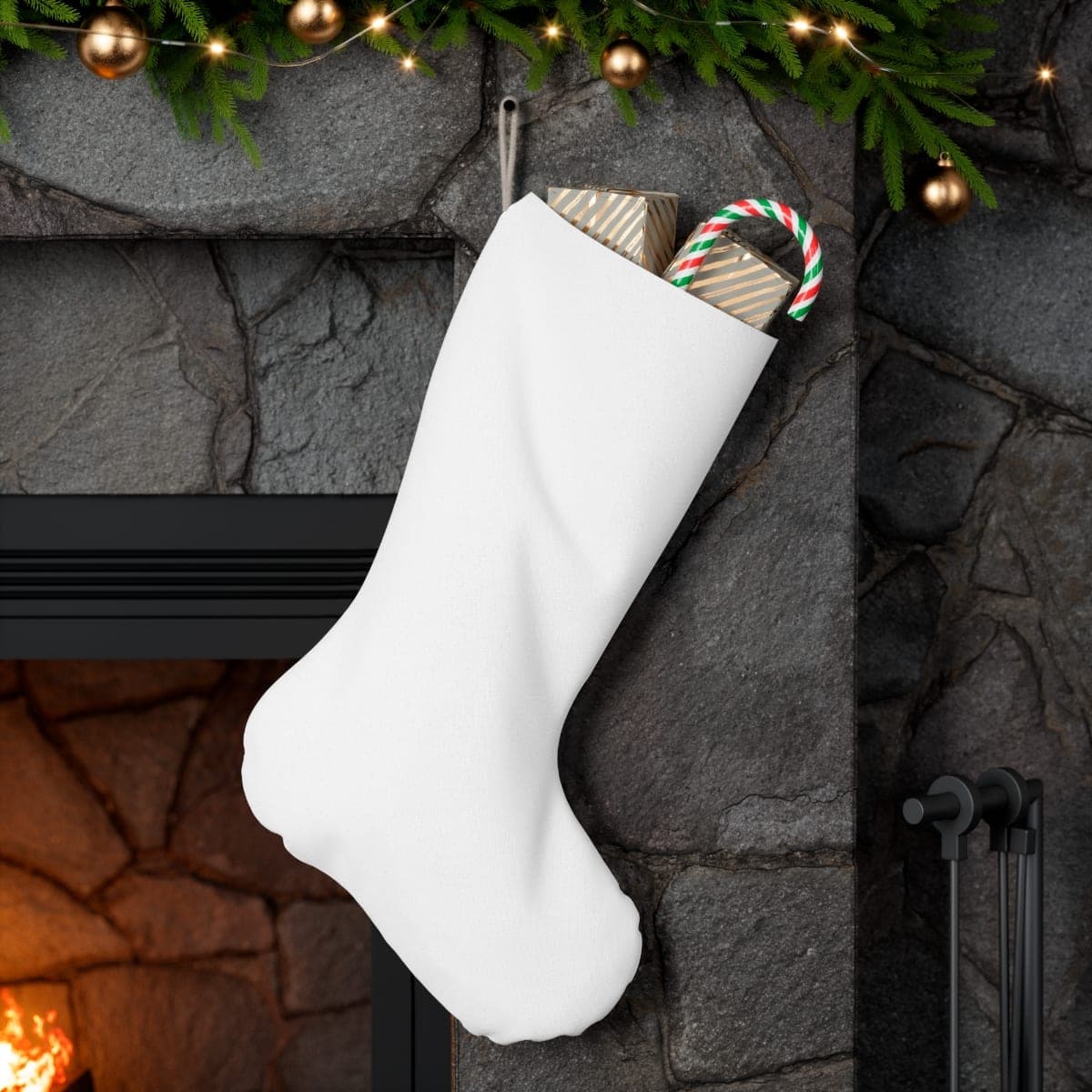 Custom Faux Suede Christmas Stocking with Your Photo or Text
