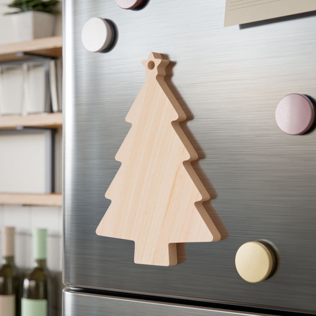 Custom Magnetic-Back Wooden Ornament with Your Photo or Text