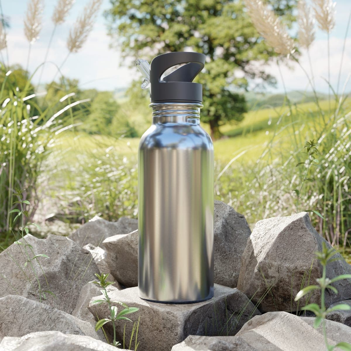 Custom Stainless Steel Straw Water Bottle with Your Photo or Text