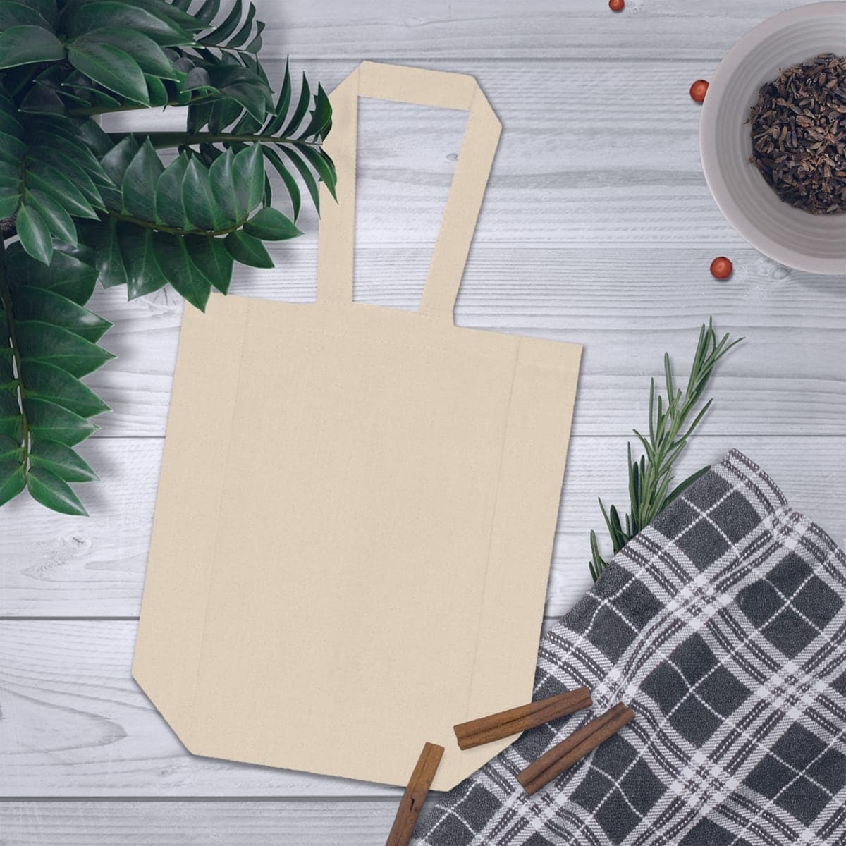 Custom Cotton Canvas Double Wine Tote Bag with Your Photo or Text