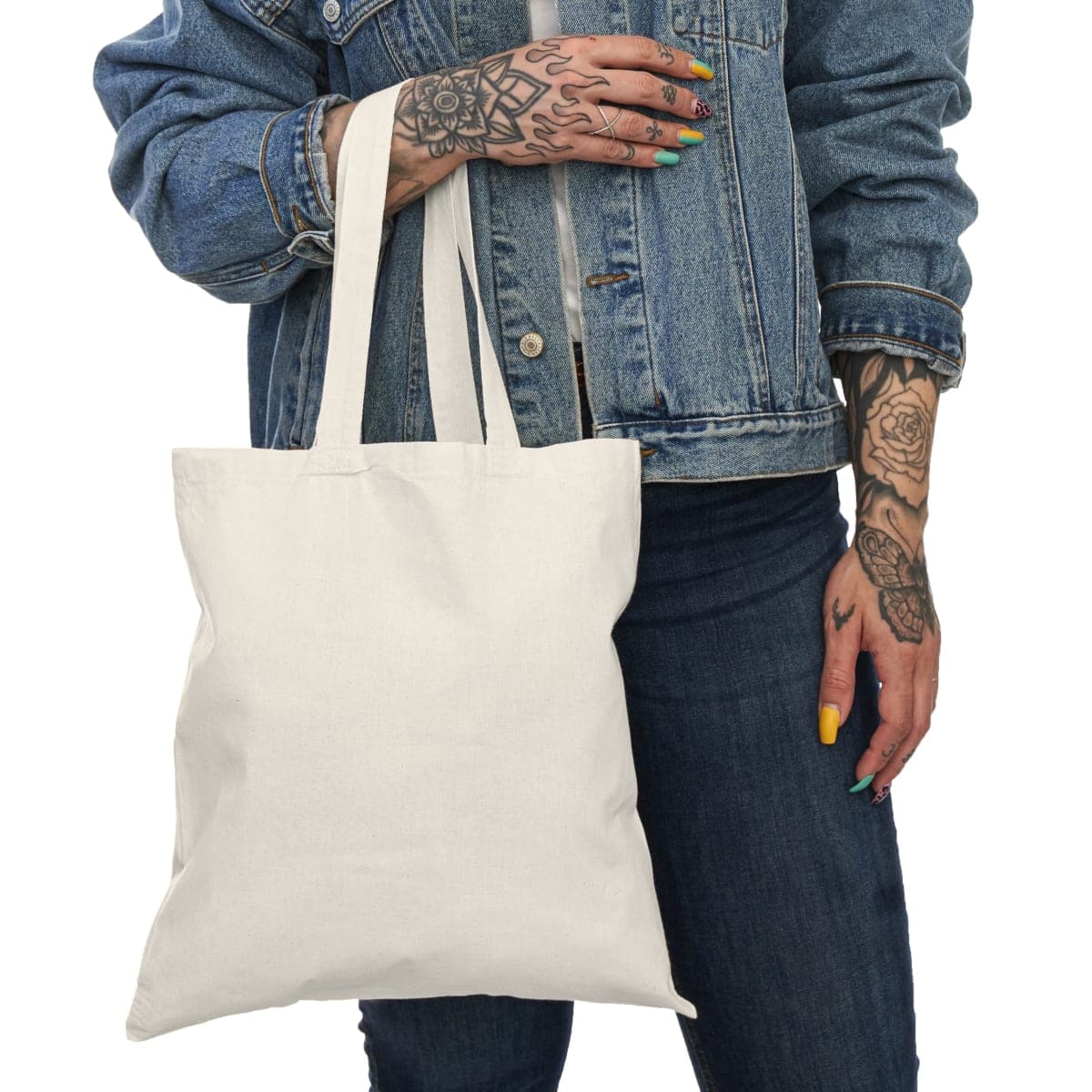 Custom Natural Cotton Canvas Tote Bag with Your Photo or Text
