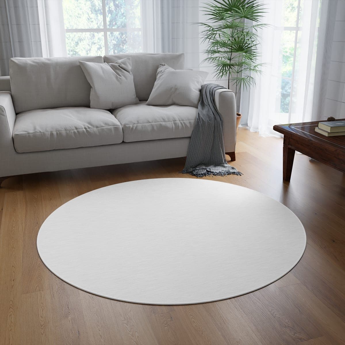 Custom Round Polyester Chenille Rug with Your Photo or Text