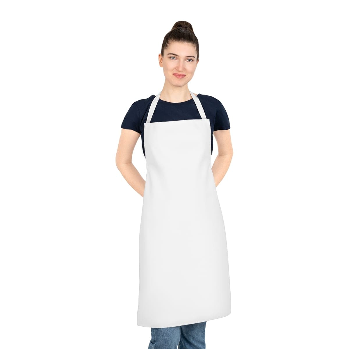 Custom White Tie-Back Adult Apron with Your Photo or Text