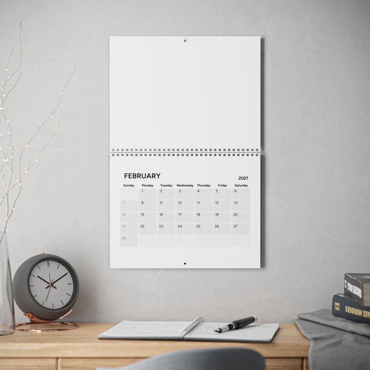 Custom 2027 Semi-Glossy Wall Calendar with Your Photo or Text