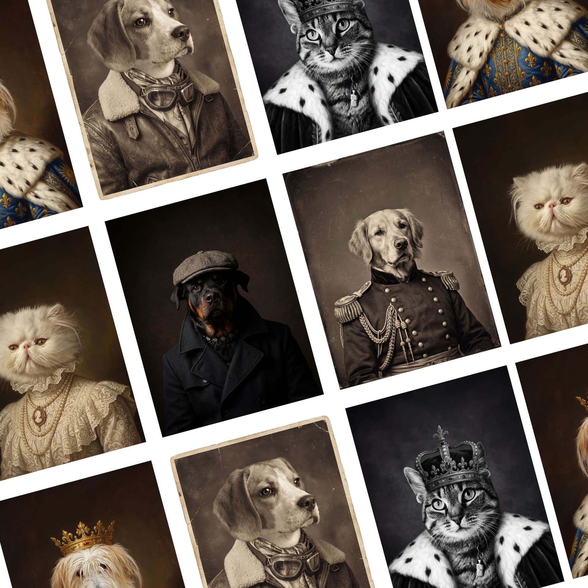 Vintage Pet Portrait – Realistic Antique Photo Style From Your Photo